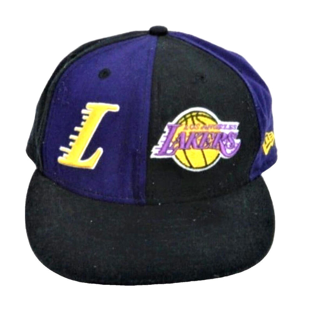New Era Los Angeles Lakers NBA Black/Purple Hat sz‎ 7 1/8